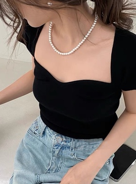 慵懒珍珠项链女小众高级感气质百搭锁骨链2025年新款毛衣颈链法式