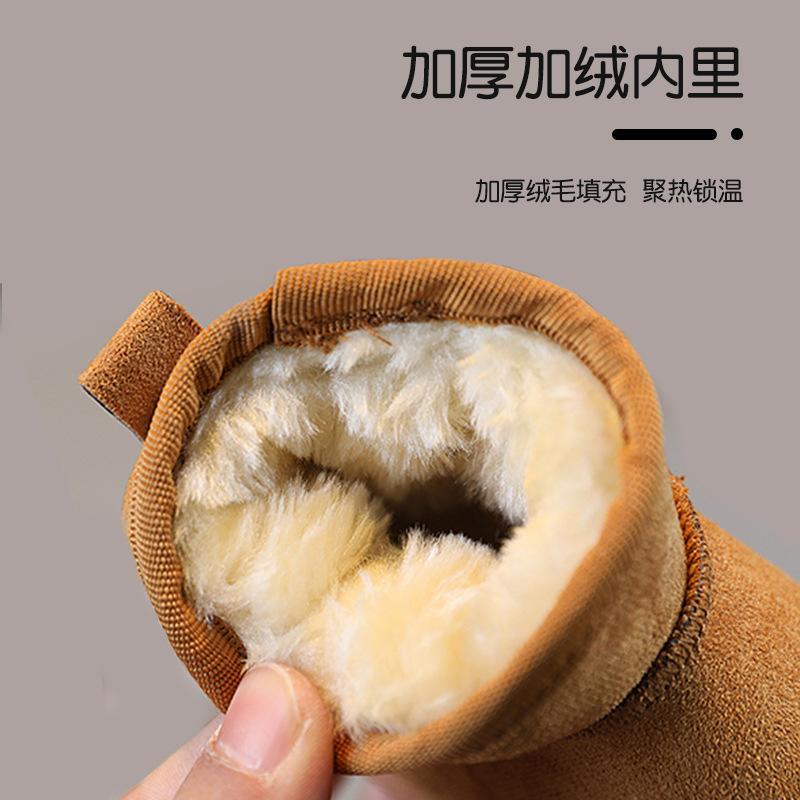 儿童雪地靴2025新款冬季加绒加厚女童软底棉靴子男童宝宝保暖棉鞋 - 图1