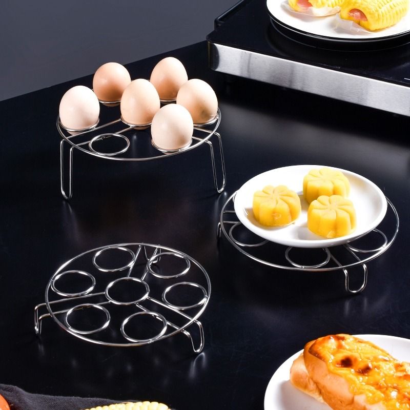 不锈钢蒸架家用电饭煲高压锅小架子蒸蛋器蒸饭高脚不绣钢矮脚圆形 - 图1