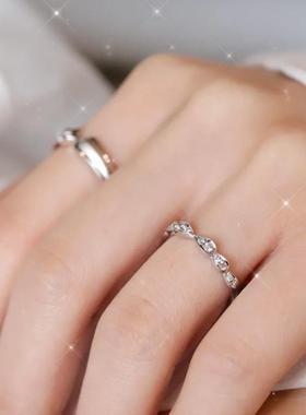 新款公主与骑士S925纯银情侣戒指男女一对开口可调节小众设计对戒