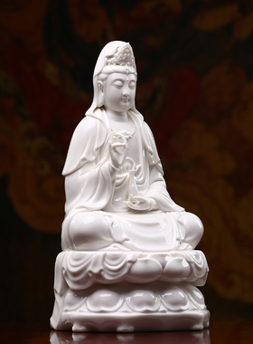 陶瓷摆件杨柳观音仿古瓷佛像观世音菩萨供奉家用