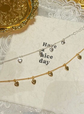 新款可爱银色手链带七铃铛手链有声音脚绳简约百搭手链男女学生款