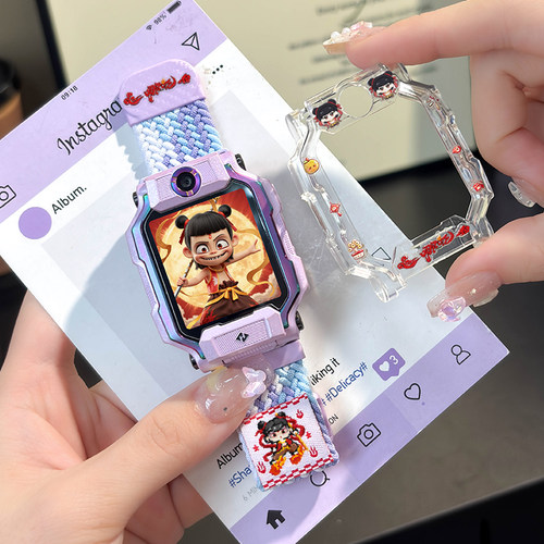 【国潮刺绣】适用小天才电话手表表带Z11/Z10/Z9儿童Z6A/Z6S配件Z7/Z8/D5/D2/Q1A/Q2A磁吸尼龙D3保护壳 - 图1