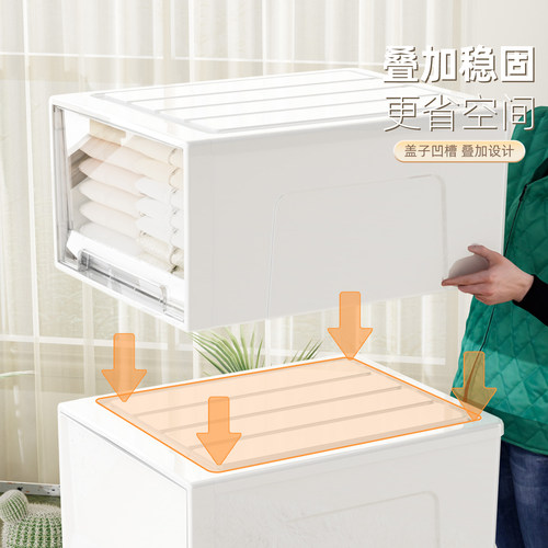 抽屉式收纳盒衣柜透明收纳箱家用衣服内衣衣物储物柜子塑料整理箱 - 图3