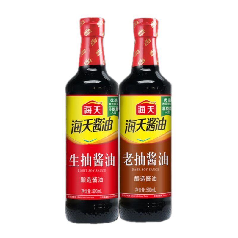 海天生抽酱油500ml料酒塑料瓶装酿造红烧清蒸家用厨房调味正品