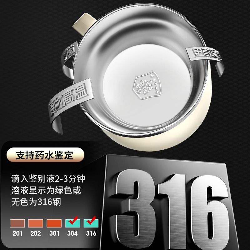 316不锈钢泡面碗带盖可沥水拌面碗宿舍用学生饭盒个人专用打饭碗 - 图2