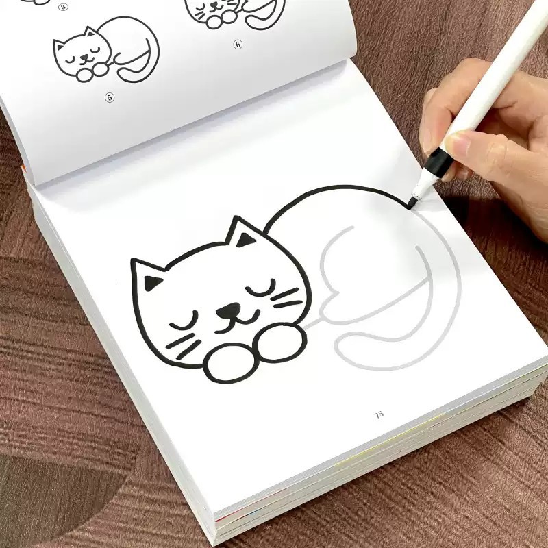 儿童分步学画宝宝涂色画本2-3-6岁幼儿园专用控笔线描临摹绘画本5 - 图3