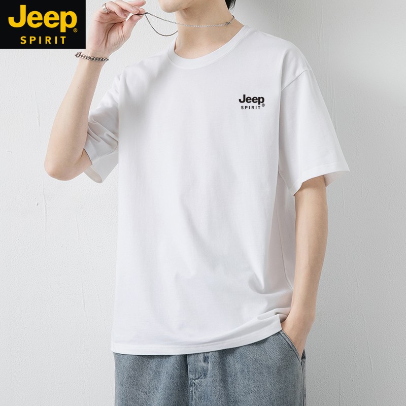 JEEP纯棉T恤定制印logo团体衫文化衫夏季餐饮服务员工作服T恤短袖-图0