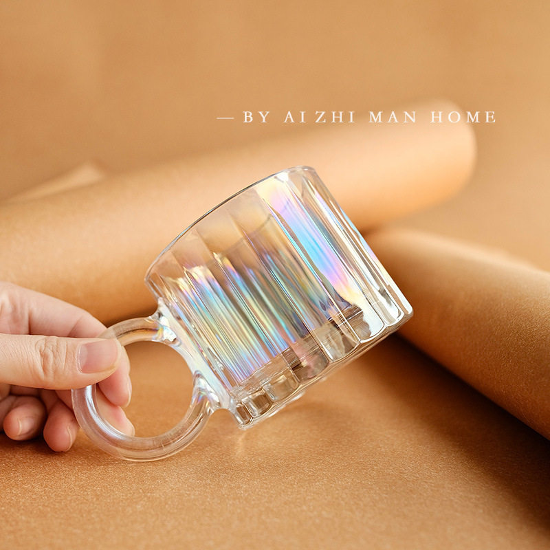 耐热玻璃轻奢风ins马克咖啡水杯带把大耳朵杯子创意颜值家用水杯