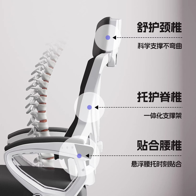 Ergonomic computer chair, comfortable e-sports chair, office swivel backrest recliner, adjustable, reclining and comfortable