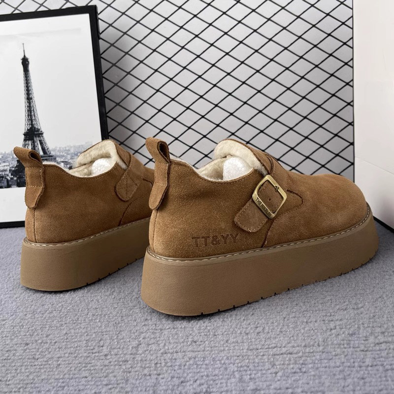 厚底全包勃肯鞋女鞋子加绒保暖雪地靴2025新款冬季复古乐福鞋棉鞋,淘宝优惠券,粉丝福利购,淘宝优惠卷