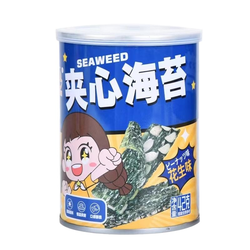 芝麻夹心海苔脆9罐378g海味零食即食海苔休闲食品1罐装紫菜健康 - 图3