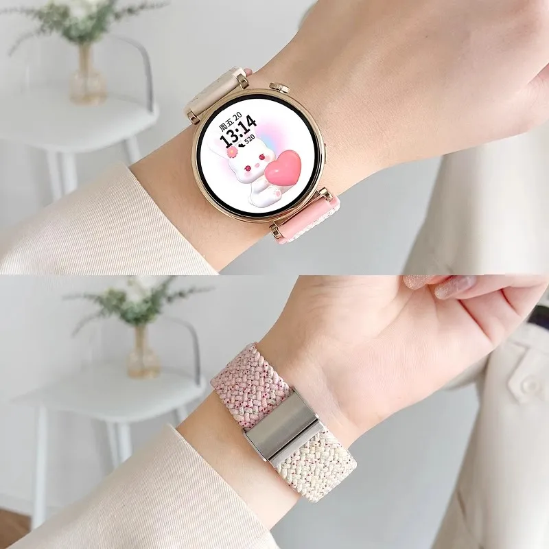 适用华为GT6手表表带拼色尼龙gt5撞色卡扣编织gt4智能watch5运动gt3手表带gt2pro透气watch4女生男生替换腕带 - 图1