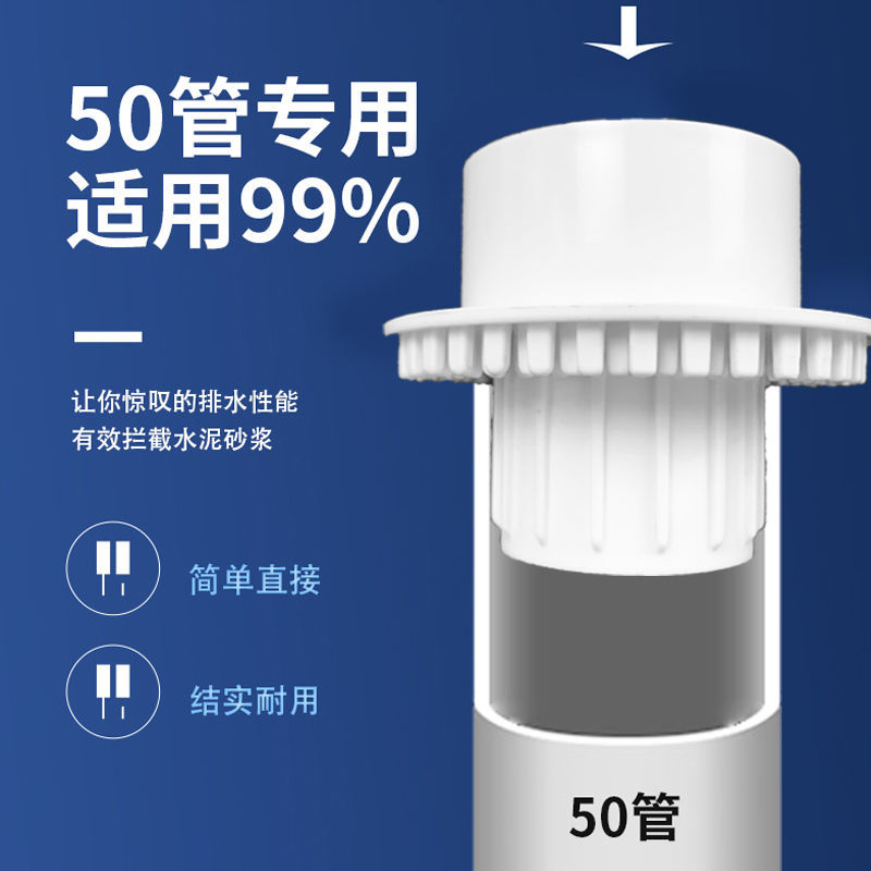 pvc二次排水暗地漏卫生间的配专用下水二排神器s弯内径阳台漏水 - 图0