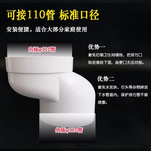 马桶移位器坐厕坐便器配件下水管2.5/7.5/10cm防堵s弯法兰圈扁管 - 图2