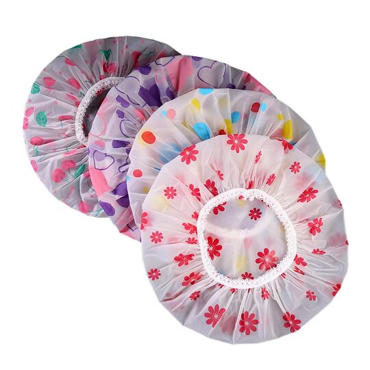 Thickened PEVA waterproof shower cap 1 pack