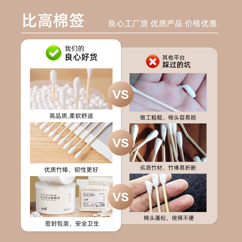 一次性双头棉签掏耳朵化妆卸妆卫生小细尖头棉棒挖耳勺棉花棒专用,淘宝优惠券,粉丝福利购,淘宝优惠卷
