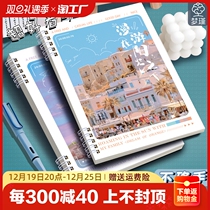 Dream Jin Notebook Notebook thickened coil This notepad University students use this sub high face value ins wind at ease in roaming series Oil Painting Wind a5 No Hand Crosswire This Wholesale Cheap National Wind