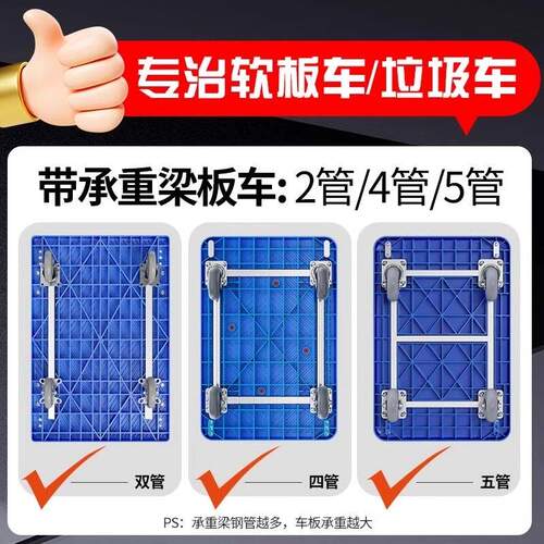 小推车拉货手推车手拉车折叠便携搬运家用拖车平板车取快递小拉车 - 图0