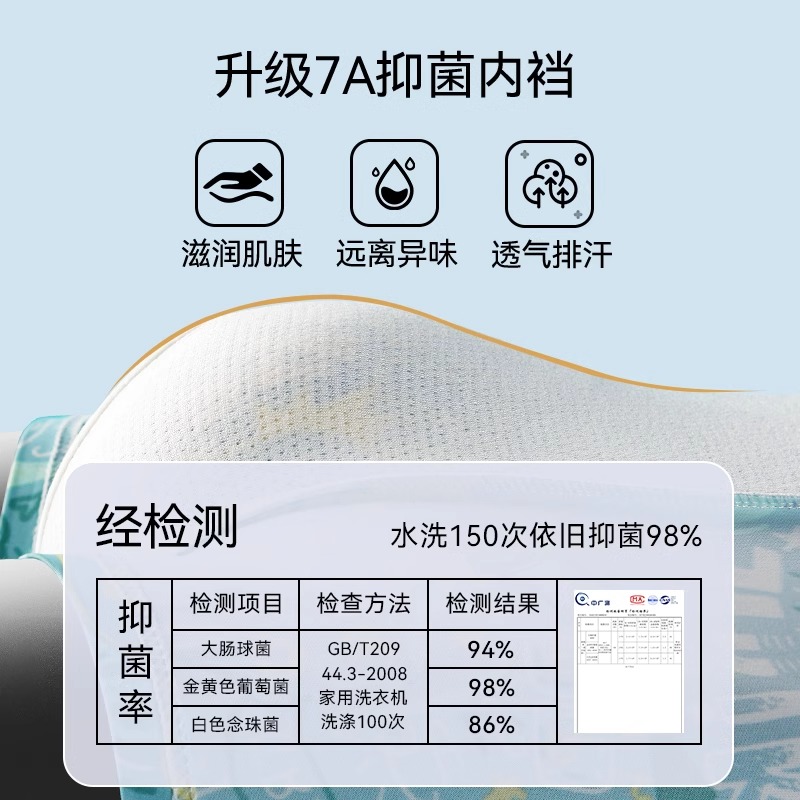 猫人男士内裤冰丝薄款无痕透气抗菌平角短裤四角青少年2025夏抑菌 - 图1