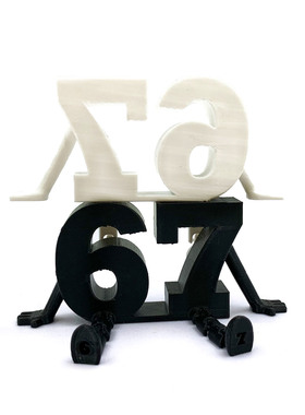 3D打印2025年爆款家居创意数字67伙伴摆件简约关节可动装饰摆件