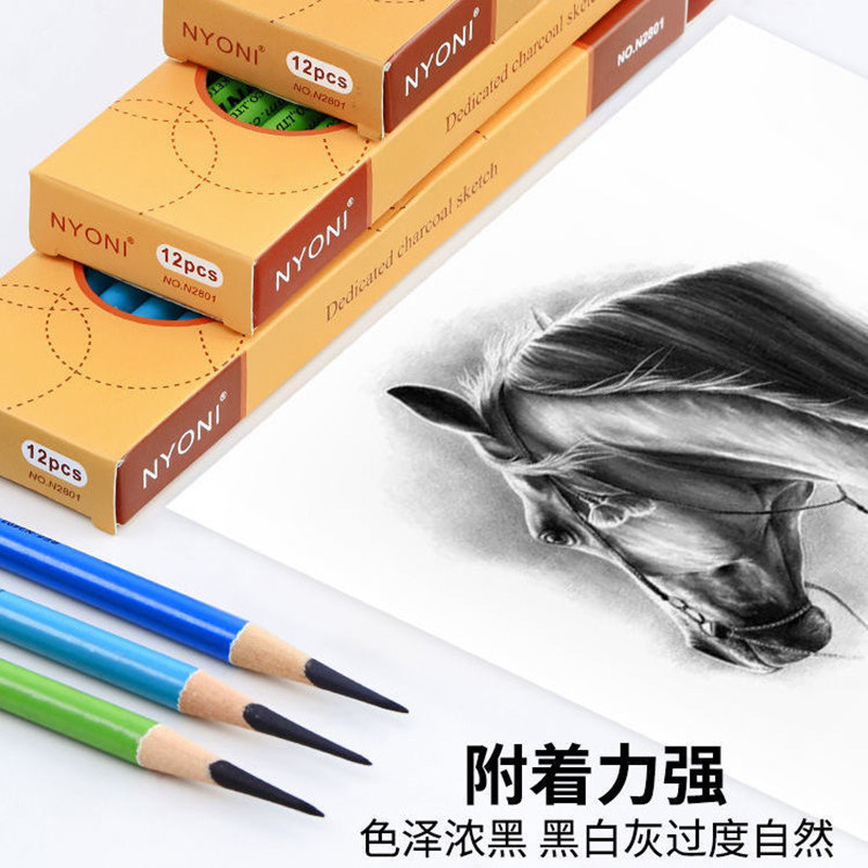尼奥尼炭笔套装nyoni美术生专用软中硬炭素描笔绘画软碳笔铅笔碳铅速写笔专业速写软炭笔,淘宝优惠券,粉丝福利购,淘宝优惠卷