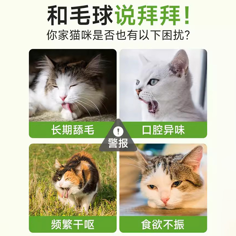 猫草冻干粒化毛球片磨牙棒排毛猫零食薄荷饼干猫咪片鸡胸肉 - 图2