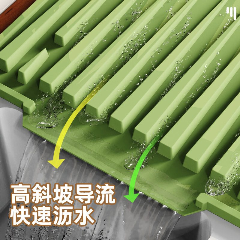 厨房水槽沥水架加厚硅胶沥水垫子隔热防烫垫台面沥水篮多功能斜坡,淘宝优惠券,粉丝福利购,淘宝优惠卷
