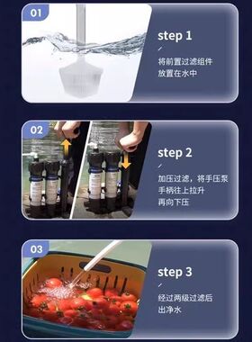 户外净水器过滤器便携式特种兵野外露营车载单兵生存直饮滤水器
