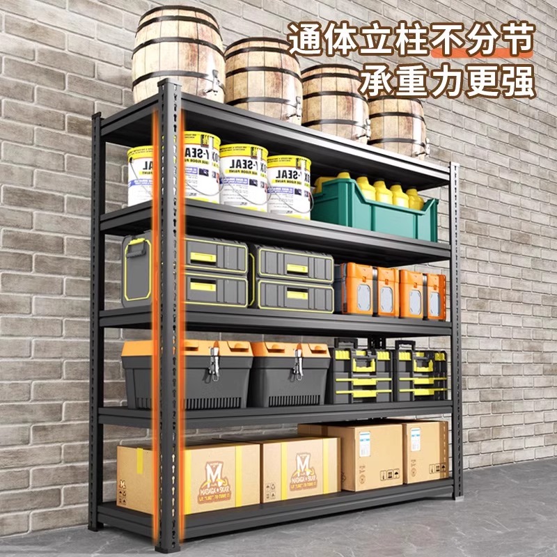置物架多层角钢货架展示架家用可调节仓储超市铁架阳台厨房承重 - 图0