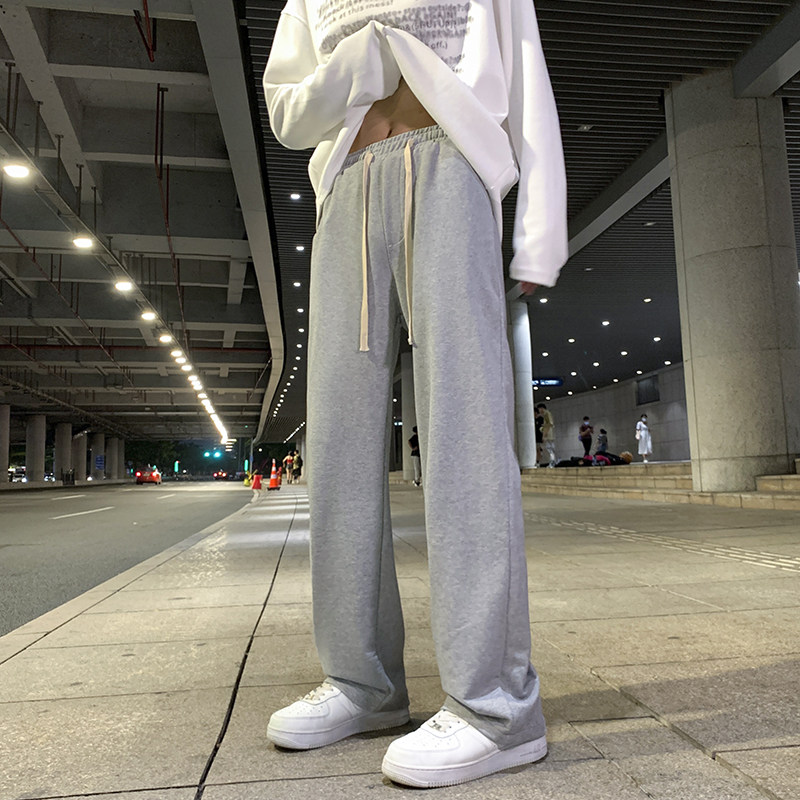 黑色直筒裤子男宽松2025春秋新款男生阔腿青少年运动卫裤加绒休闲,淘宝优惠券,粉丝福利购,淘宝优惠卷