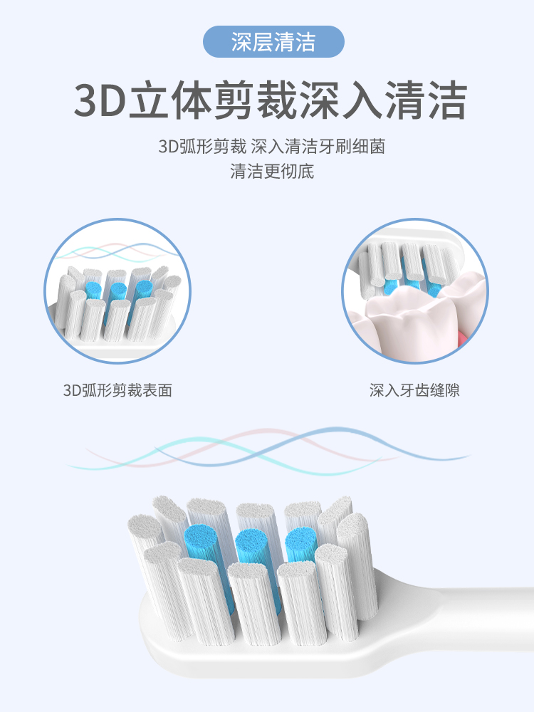 适配小米电动牙刷头T300/T500/T100米家软毛替换DDYS01SKS/MES601 - 图1