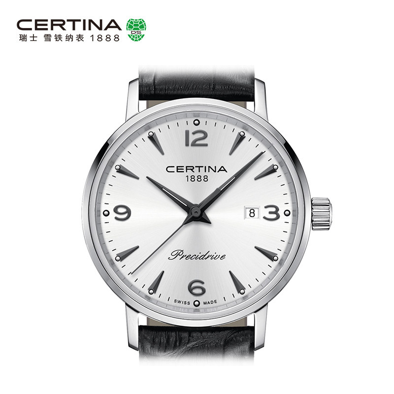 Certina雪铁纳卡门系列瑞士情侣防水石英真皮手表男表