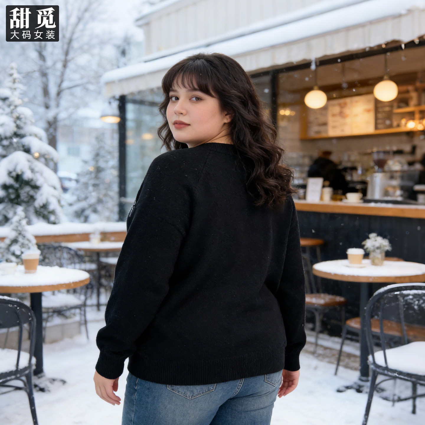 甜觅特大码女装冬装胖mm300斤洋气精致烫钻宽松显瘦圆领保暖毛衣,淘宝优惠券,粉丝福利购,淘宝优惠卷