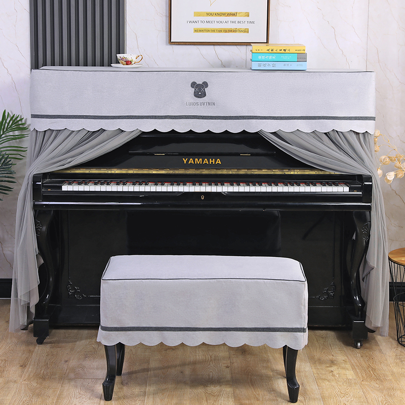 钢琴防尘罩2023新款电钢琴琴罩钢琴凳套罩钢琴盖布高档钢琴罩全罩-图2