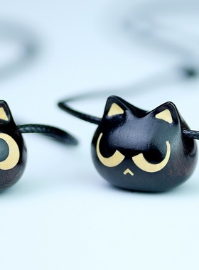 树哥忆木可爱女生檀木手工小吊坠