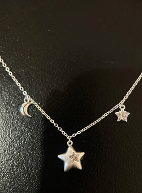星月设计感星空月亮星星小众项链女ins风锁骨链百搭简约镶钻配饰