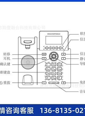 潮流IP电话机 GRP2601办公，酒店基础款固定话机 网络电话机