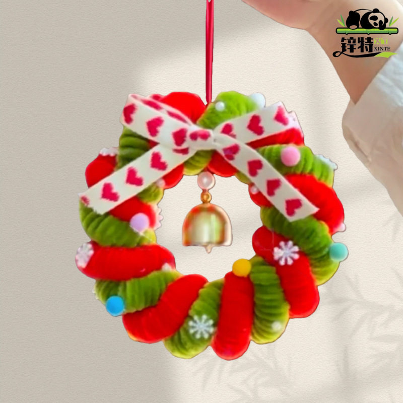 圣诞花环挂件扭棒DIY材节日装圣诞饰节扭料包饰品送朋友装,淘宝优惠券,粉丝福利购,淘宝优惠卷