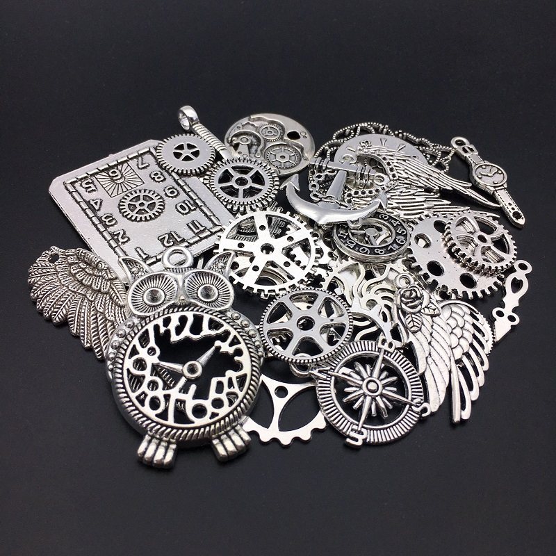 手工diy蒸汽朋克钟表齿轮滴胶封入物合金翅膀船锚鞋帽服混装饰品,淘宝优惠券,粉丝福利购,淘宝优惠卷