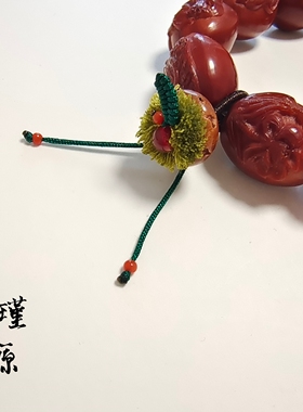 桃核碗小滴溜手工编绳小叶子文玩手串万能扣挂件diy提溜饰品配件