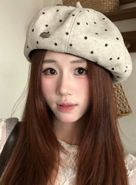 贝雷帽女秋冬百搭显脸小八角帽子