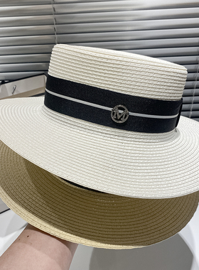 礼帽出游英伦女夏天平顶遮阳