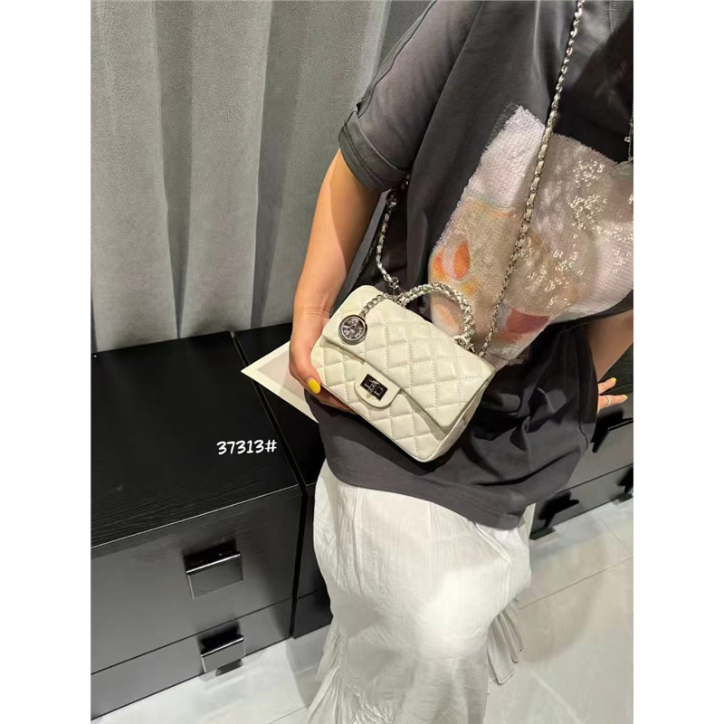 真皮菱格小香风小方包2025新款链条手提包精致女包通勤单肩斜挎包,淘宝优惠券,粉丝福利购,淘宝优惠卷