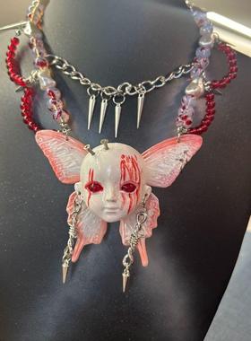 亚文化蝴蝶堕落天使颈环手作项链
