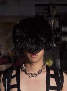 小众朋克风银色双环菱形项链