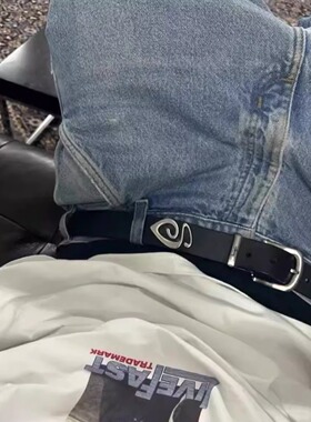 Stu风格复古金属环扣腰带