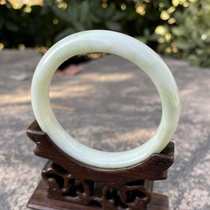 Inside diameter 57 bar 12 mm boutique blue field jade Old pit cuddled jade bracelet natural woman with live jade bracelet with certificate