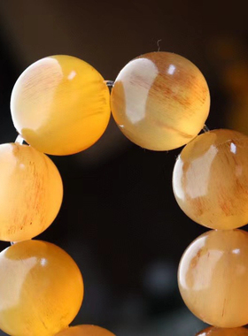 文玩收藏真品羚血丝羊角手串佛珠手链手串男女款佛珠