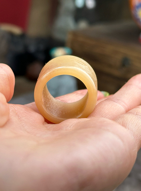 天然驼骨扳指戒指手串手链保真骆驼骨老型桶珠血丝男女款佛珠念